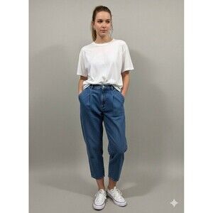 Sz 10-12 (VTG 14) | 100% Cotton | 90s | Cropped / Tapered Leg | Pleated Front